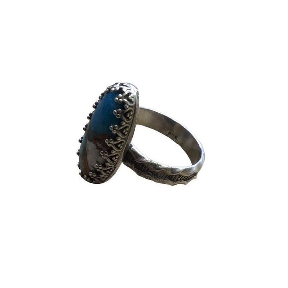 Ring, Turquoise and Silver Ring, size 9, NEW, Handmade - Picture 3 of 9